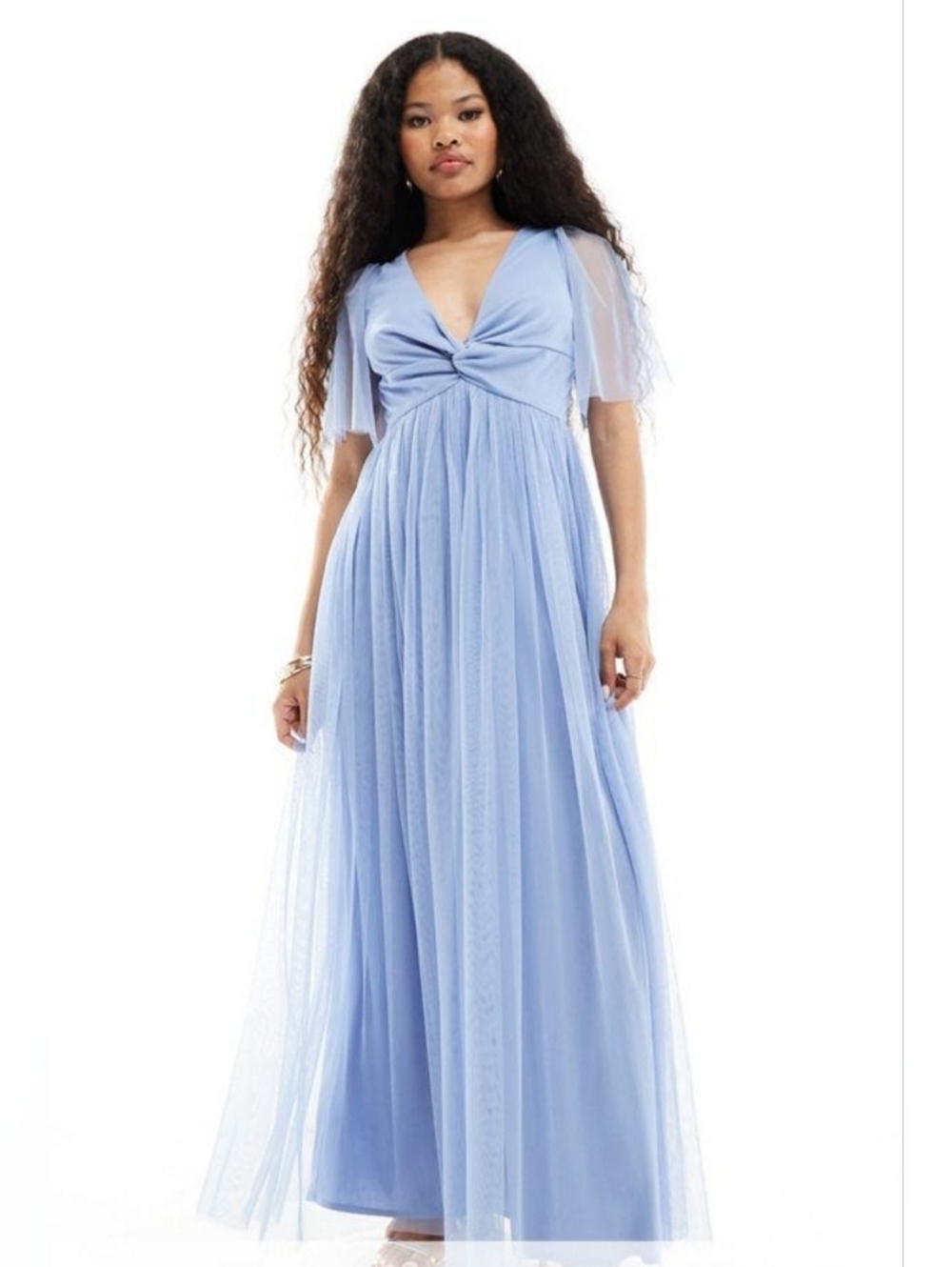 Recycled Tulle Maxi Dress with Knot Front 4 New